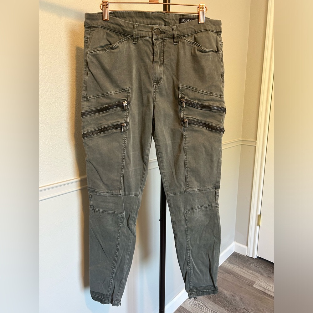 Blank NYC Army Green Zipper Moto Skinny Pants Women’s 30